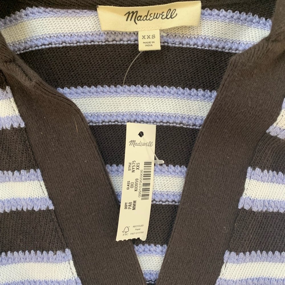 New Madewell Relaxed Polo in Stripe - Picture 2 of 7